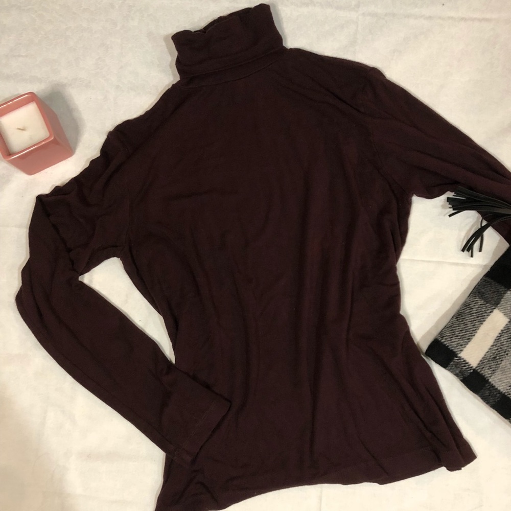 Maroon Long Sleeve Dark Academia Turtlneck